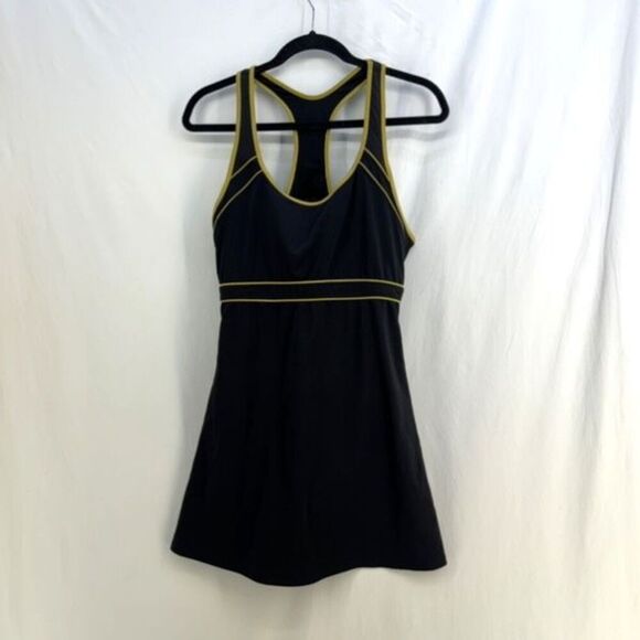 Speedo Womens Black Racerback Frock Style Athletic Tennis Dress Size 16 - Picture 1 of 9